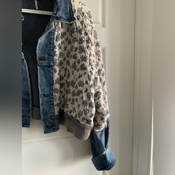 Free People Ditsy Denim Jacket XS/S - Picture 5 of 9